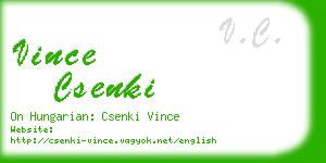 vince csenki business card
